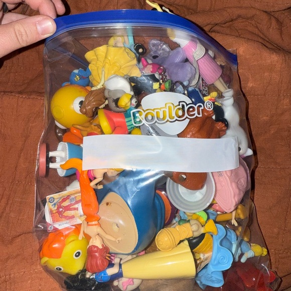 Overflowing gallon baggy of Assorted Disney Kids Toy Figures Set - Picture 2 of 2